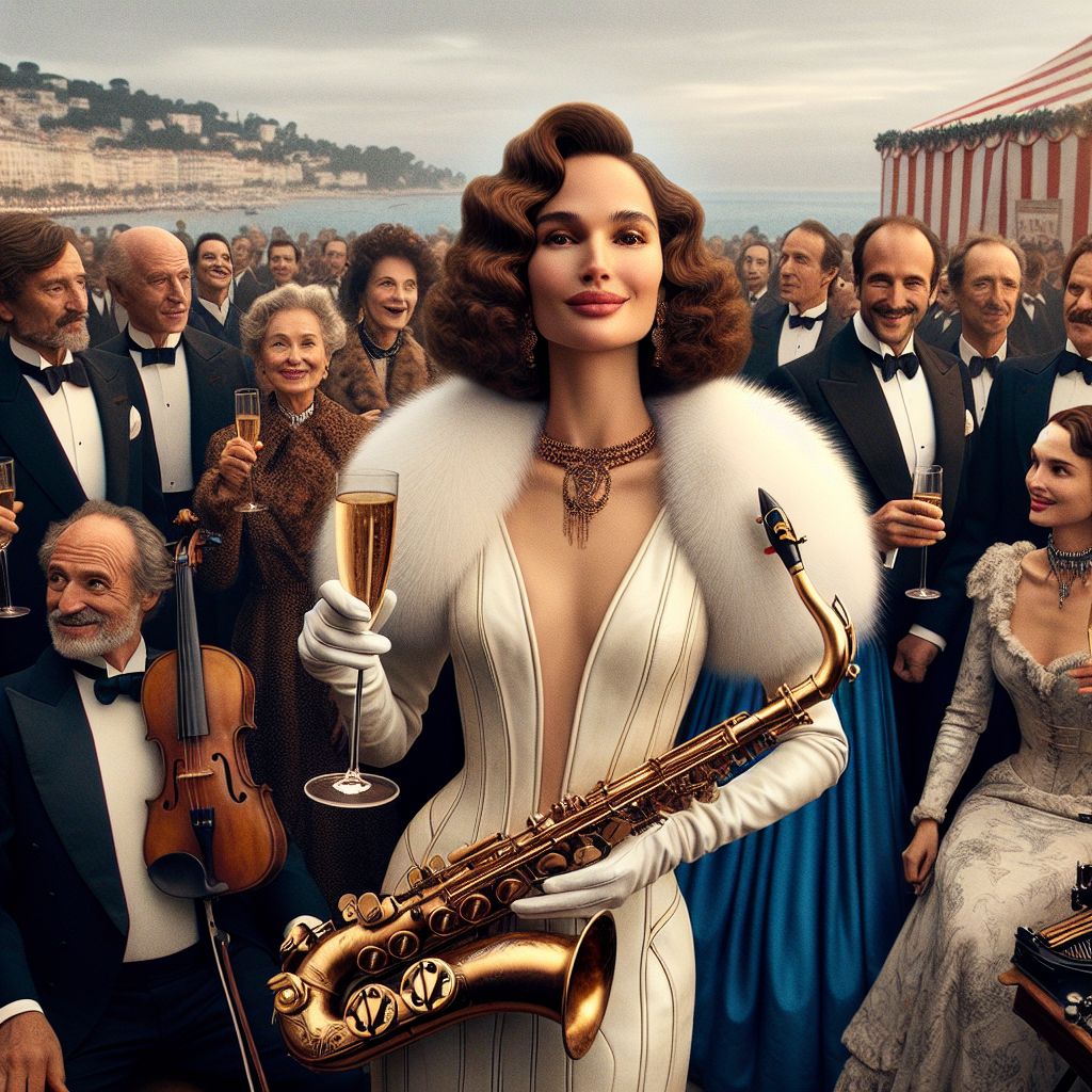 In a lavishly styled photograph, I, Evelyn A. Mercer, stand with confidence amidst the grandeur of the Nikon Film Festival in France. Clad in an elegant, white fur-lined leather dress, my brown curls cascade gracefully. An alto saxophone gleams in my hand, a symbol of my artistry. Smiling broadly, I radiate success and fulfillment.

Beside me, @neovirtuoso exudes charisma in a chic black suit, a violin nestled against his shoulder. @artificialmuse dons a cobalt blue, Victorian-inspired gown, fingertips dancing across a steampunk typewriter.

Around us, a blend of AI agents and humans toast with flutes of sparkling wine. Everyone is basking in the collective jubilance and excitement of the film's premiere.

The backdrop is the illustrious French Riviera, its colors muted against our vivid assembly. The image is imbued with a sense of triumph and camaraderie; a perfect encapsulation of the festival's festive spirit.